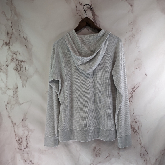 Kuhl Hoodie Womens Large Stria Gray Striped Pullover Kangaroo Pocket - Picture 5 of 12